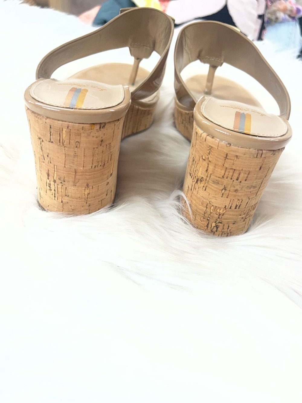 Sam Edelman Yardlie Patent Cork Wedge Sandals Womens 7.5 shoes - Picture 7 of 11